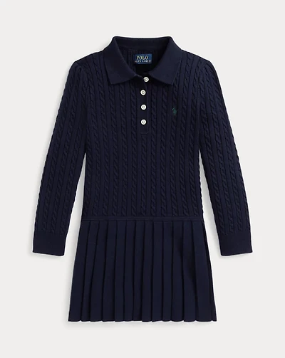 Mini-Cable Polo Sweater Dress