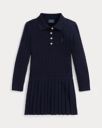 Mini-Cable Polo Sweater Dress