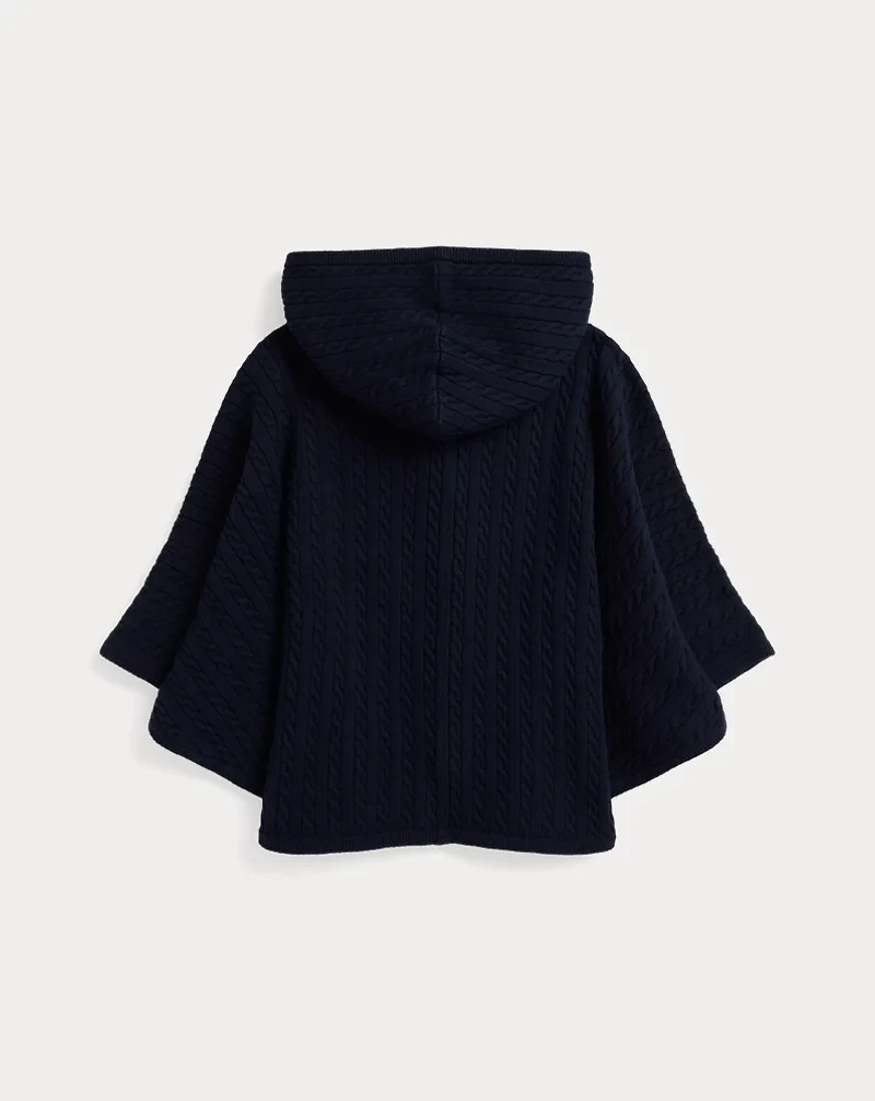 Mini-Cable Cotton Hooded Poncho