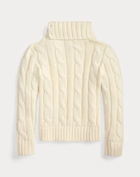 Cable-Knit Cotton Turtleneck Sweater