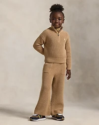 Cotton Wide-Leg Sweater Pant