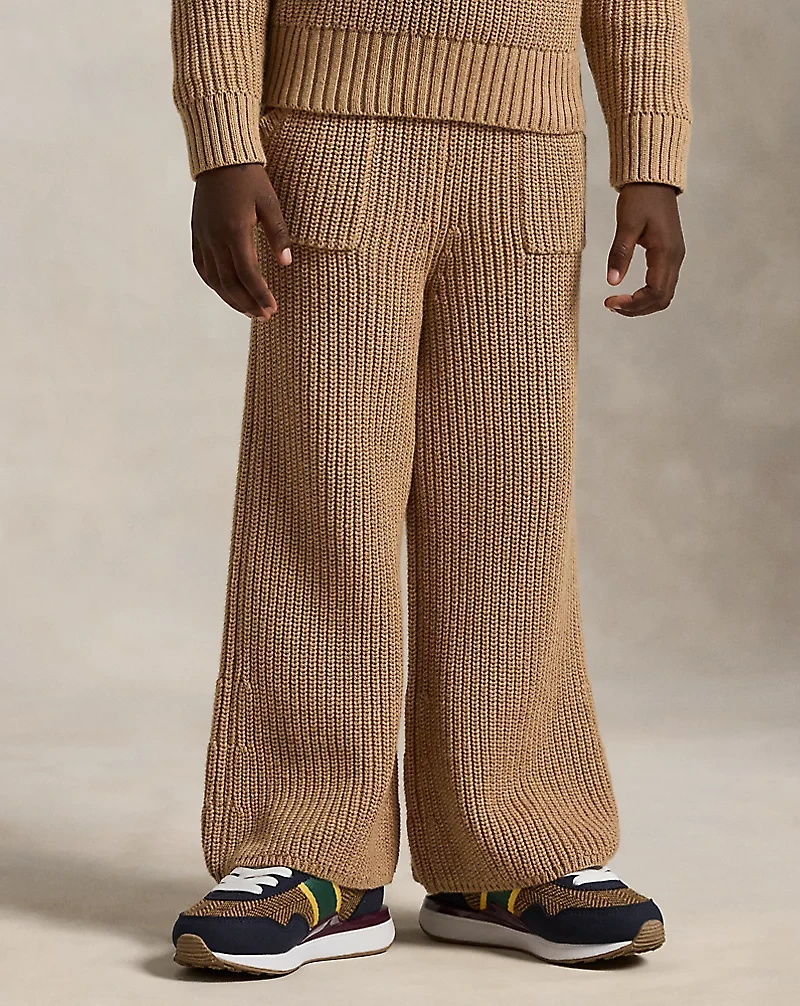Cotton Wide-Leg Sweater Pant