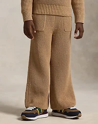 Cotton Wide-Leg Sweater Pant