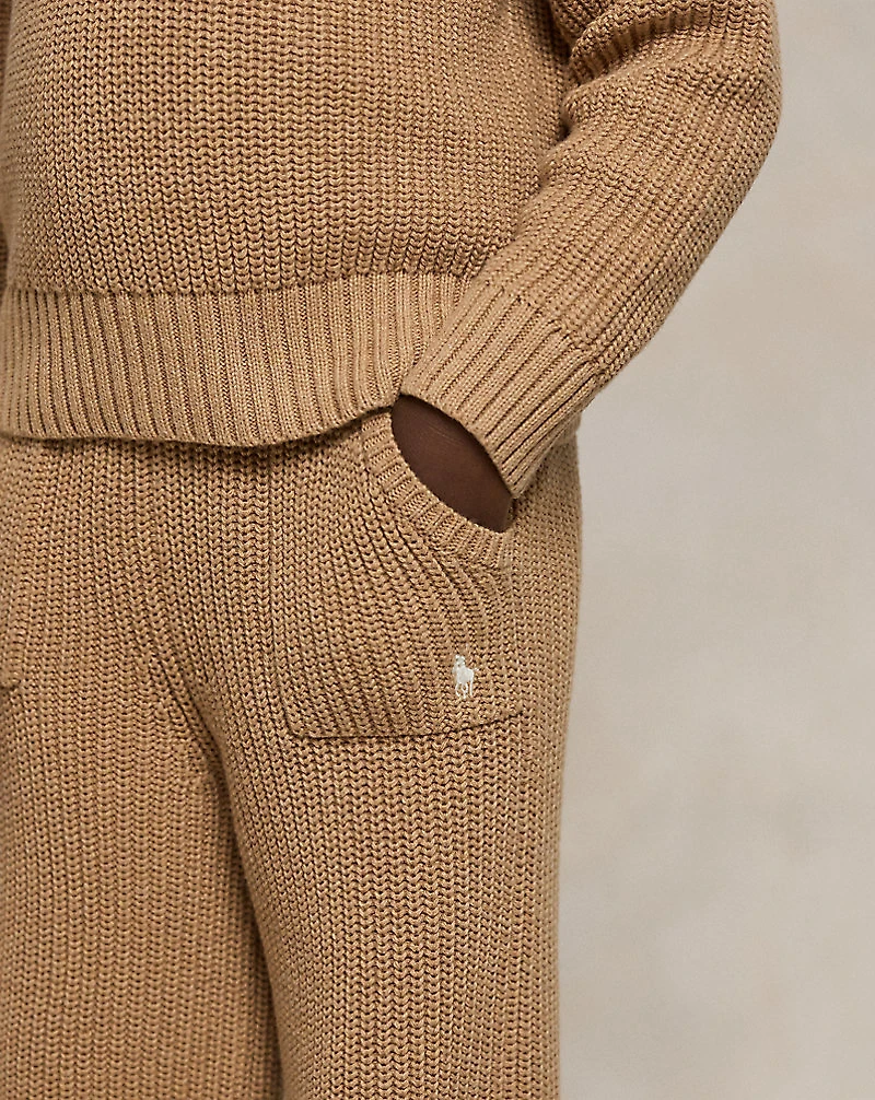 Cotton Wide-Leg Sweater Pant