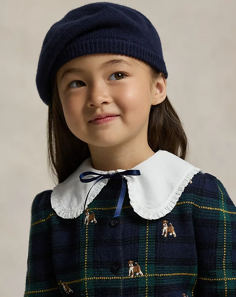 Dog-Embroidered Wool Cardigan