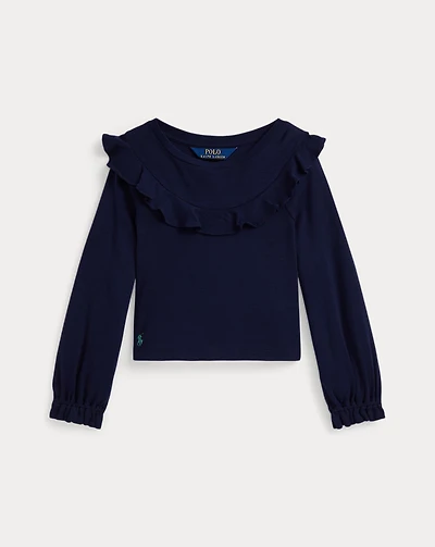 Ruffled Cotton-Modal Top