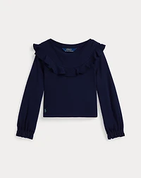 Ruffled Cotton-Modal Top