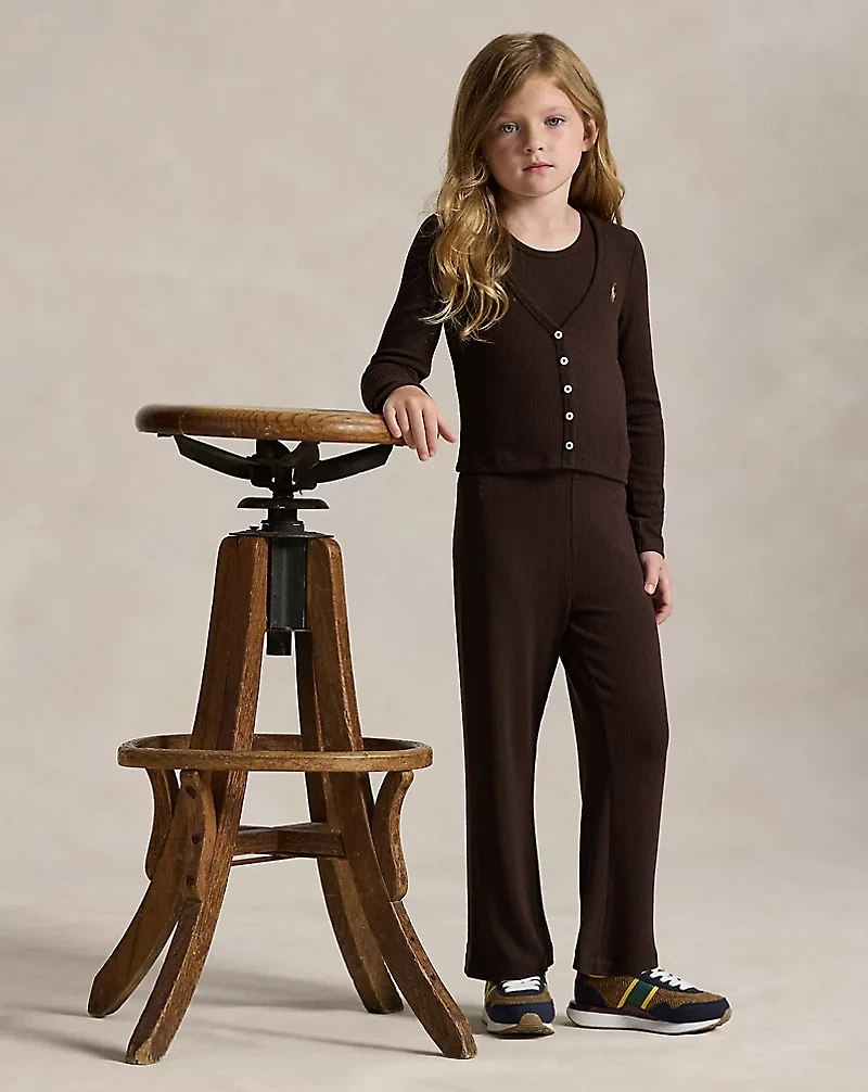 Ribbed Wide-Leg Pant