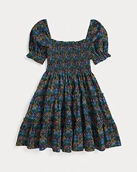Floral Smocked Cotton Jersey Dress