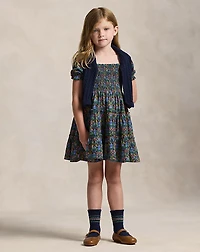 Floral Smocked Cotton Jersey Dress