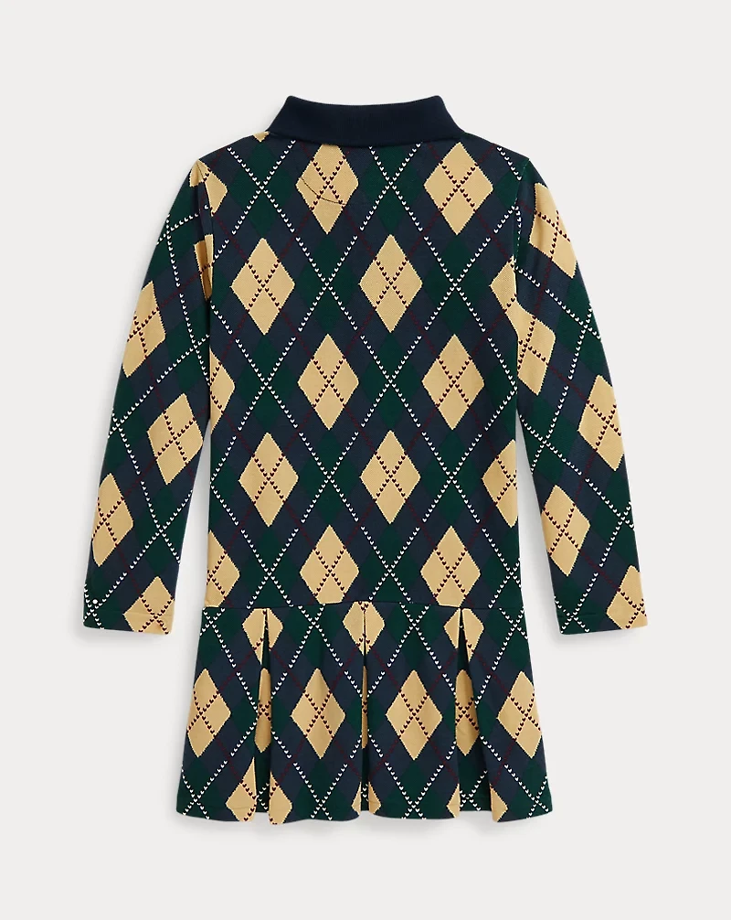 Argyle Stretch Mesh Polo Dress