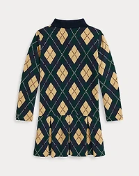 Argyle Stretch Mesh Polo Dress