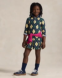 Argyle Stretch Mesh Polo Dress