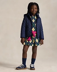 Argyle Stretch Mesh Polo Dress