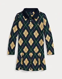 Argyle Stretch Mesh Polo Dress