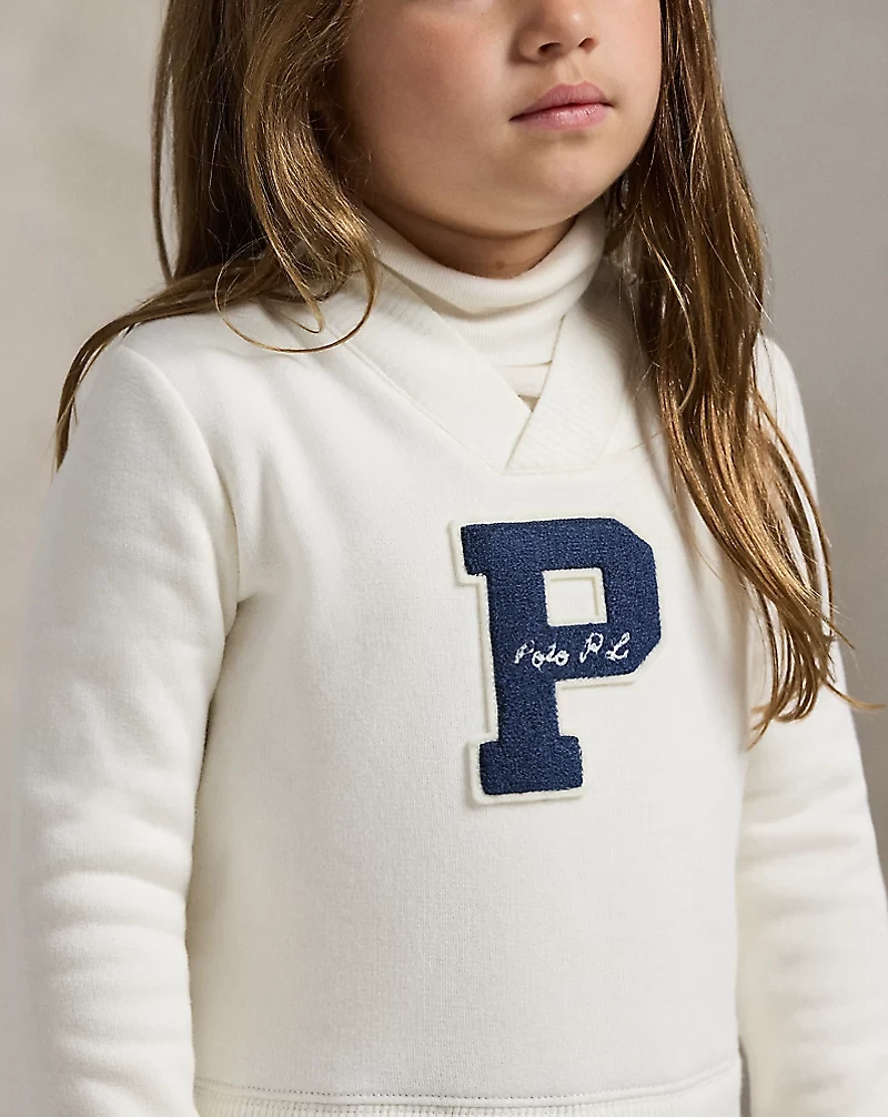 Letterman Fleece Sweatshirt Dress