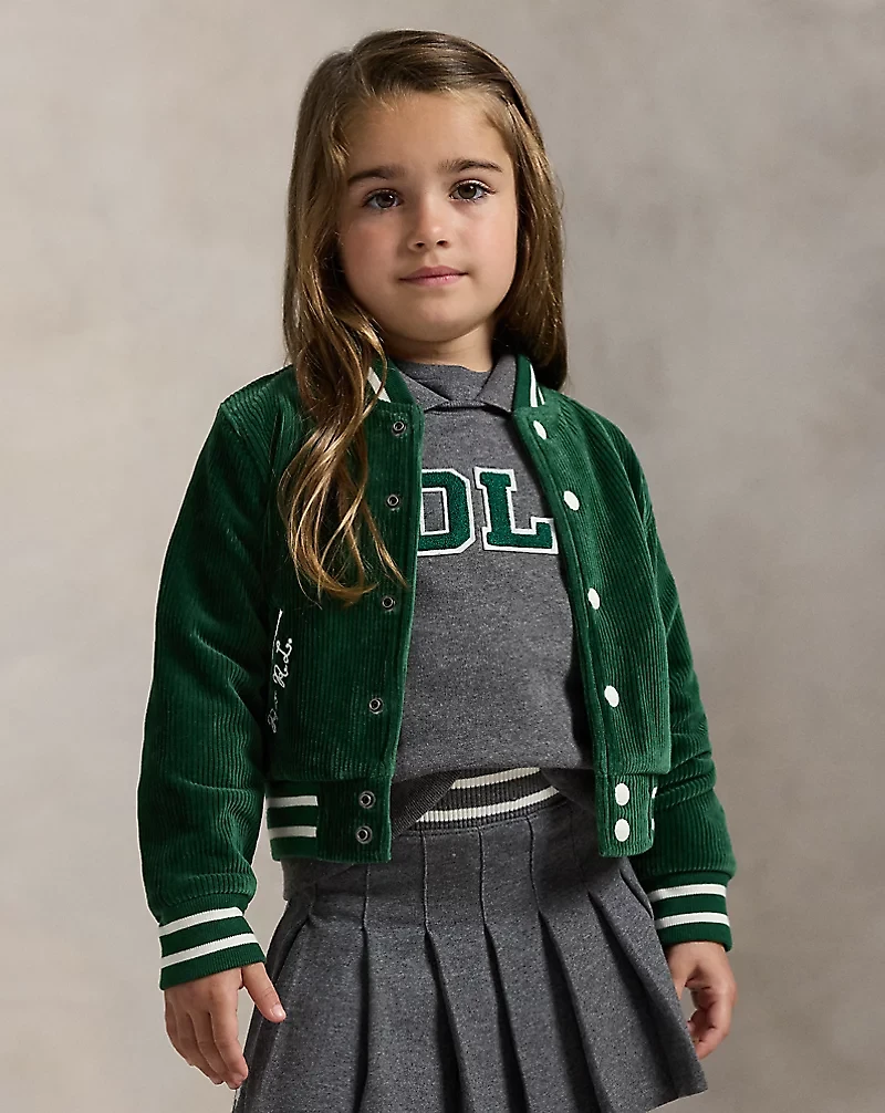 Logo Velour Baseball Jacket