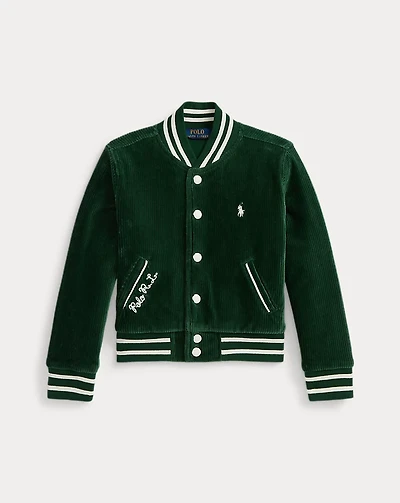 Logo Velour Baseball Jacket