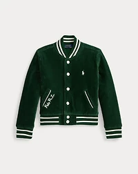 Logo Velour Baseball Jacket