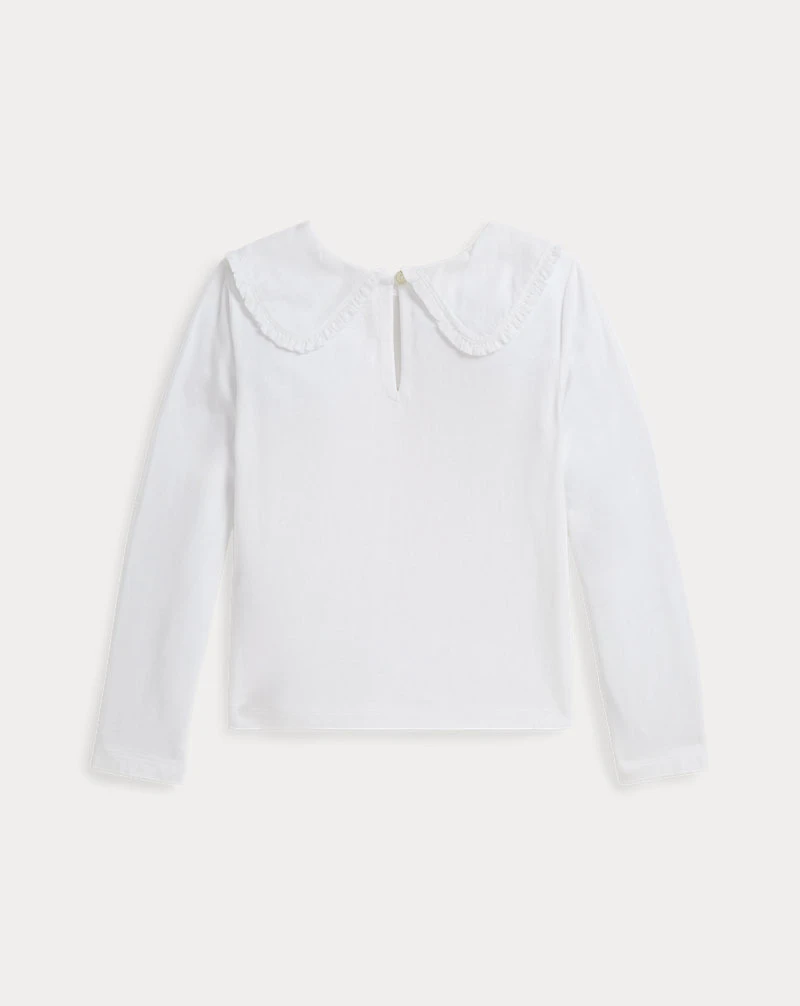 Ruffled Cotton Jersey Tee