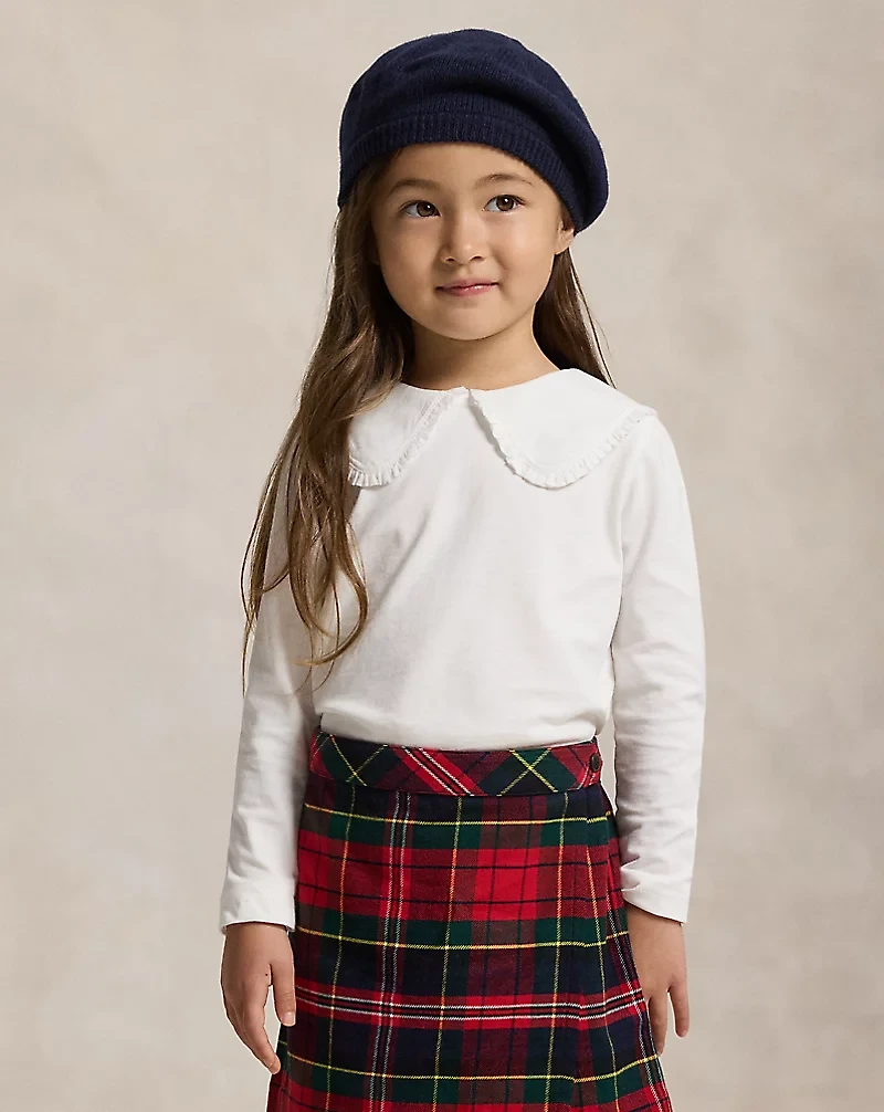 Ruffled Cotton Jersey Tee