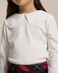 Ruffled Cotton Jersey Tee