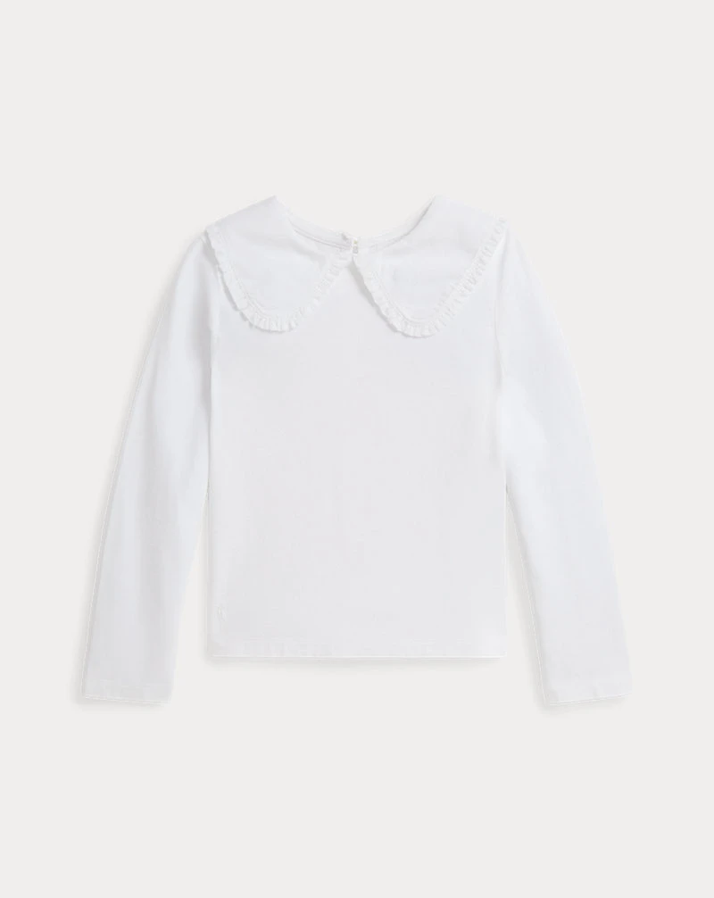 Ruffled Cotton Jersey Tee