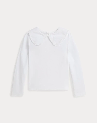 Ruffled Cotton Jersey Tee