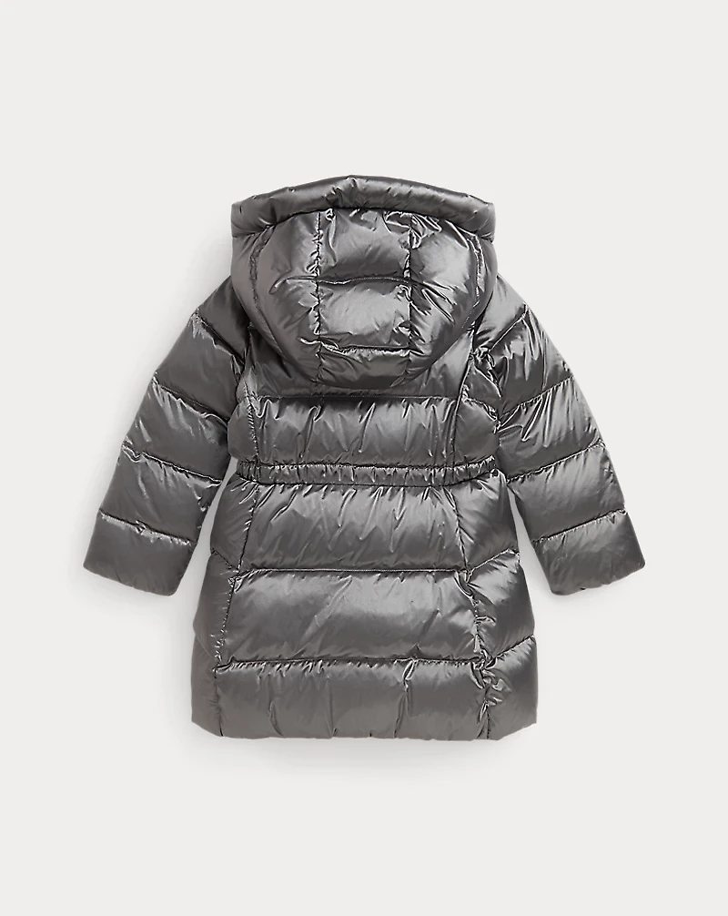 Metallic Down Hooded Long Jacket