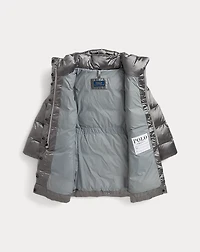 Metallic Down Hooded Long Jacket
