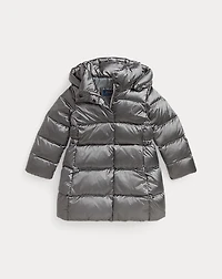 Metallic Down Hooded Long Jacket