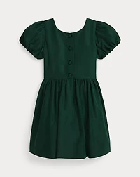 Balloon-Sleeve Taffeta Dress