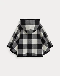 Checked Wool Hooded Poncho