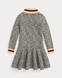 Shawl-Collar Cotton Sweater Dress