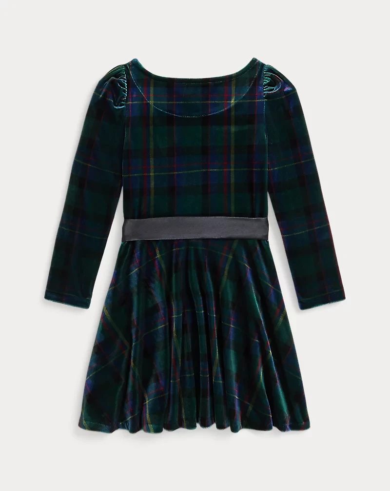 Plaid Velour Dress