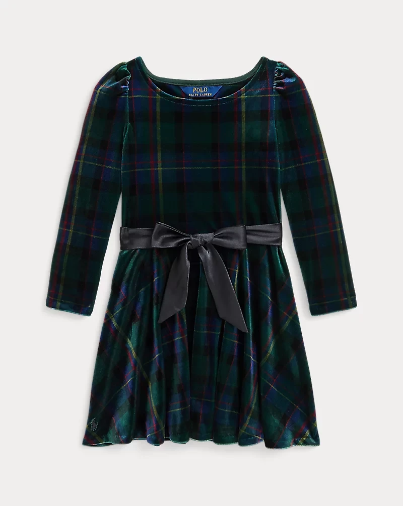 Plaid Velour Dress