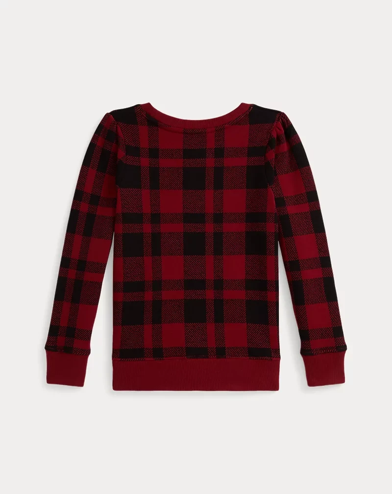 Plaid Polo Bear Fleece Sweatshirt