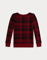Plaid Polo Bear Fleece Sweatshirt