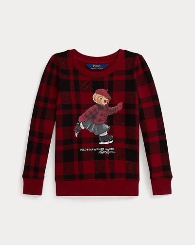 Plaid Polo Bear Fleece Sweatshirt