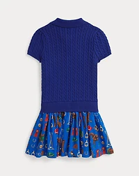 Equestrian-Print Mini-Cable Cotton Dress