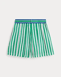 Striped Pleated Poplin Culotte Short