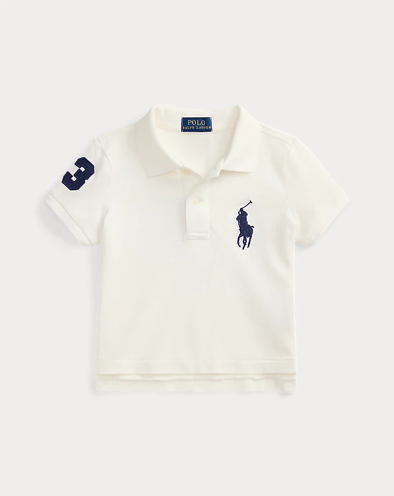 Boxy Big Pony Stretch Mesh Polo Shirt