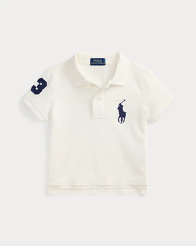 Boxy Big Pony Stretch Mesh Polo Shirt