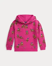 Equestrian-Print Fleece Hoodie