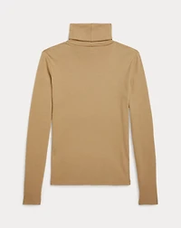 Ribbed Cotton-Blend Turtleneck