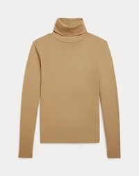 Ribbed Cotton-Blend Turtleneck