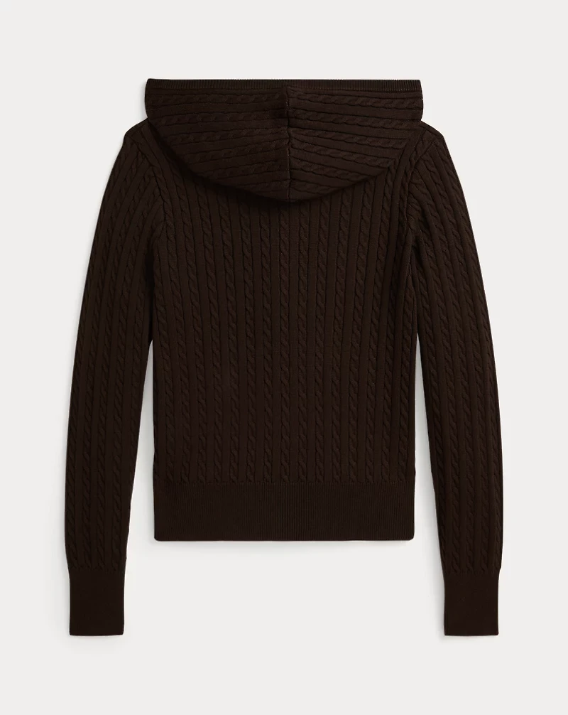 Mini-Cable Cotton Full-Zip Hoodie