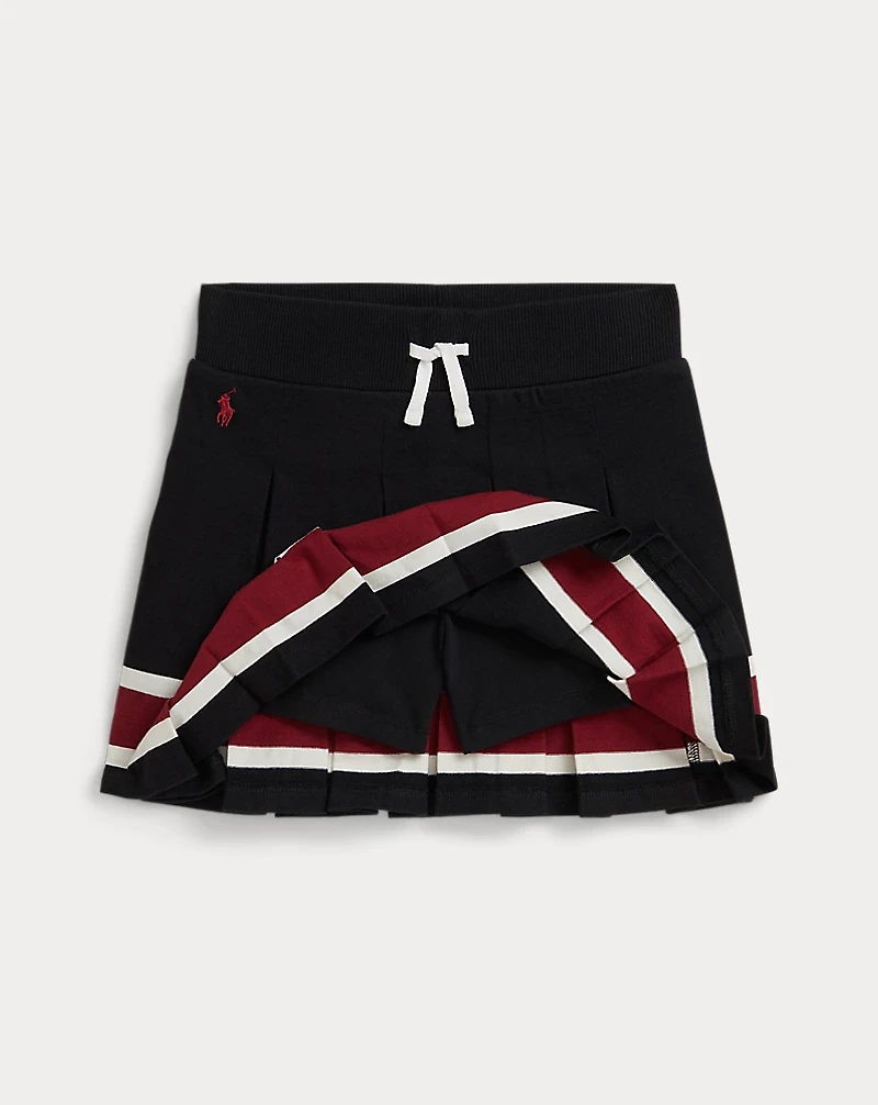 Striped Pleated Jersey Skort