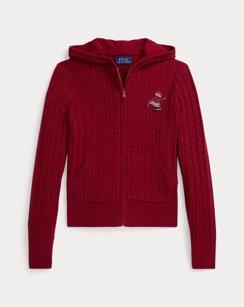 Polo Bear Cotton Full-Zip Sweater