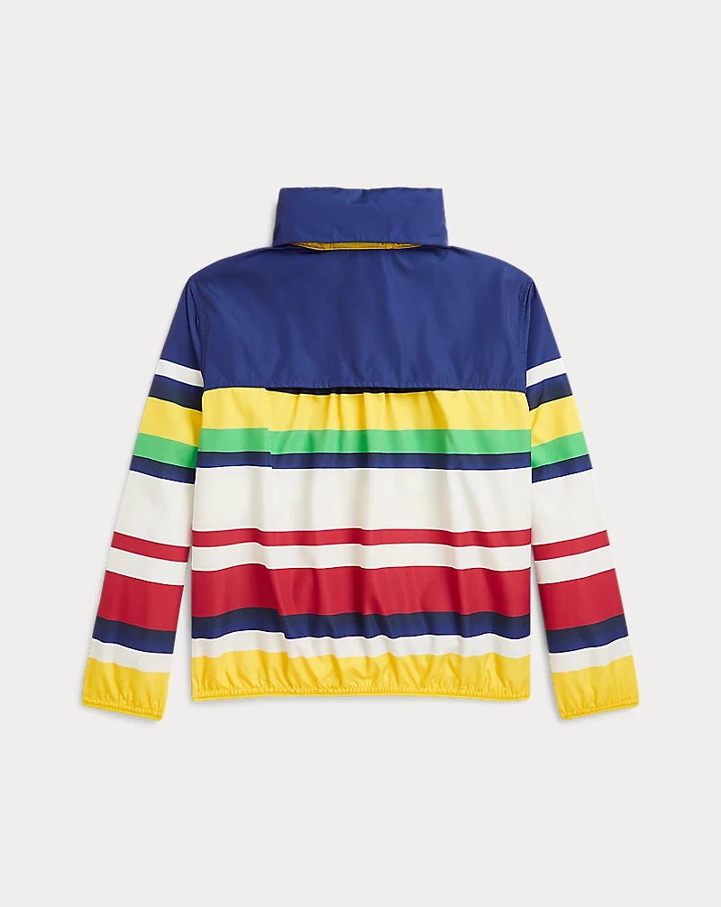 Packable Striped Hooded Jacket